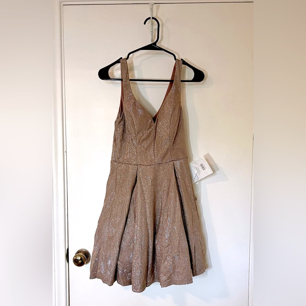 B Smart Bronze Glitter Skater Dress